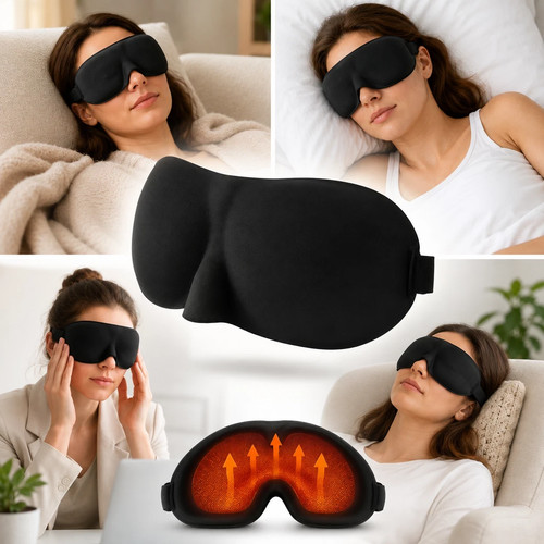 Microwave heated eye mask - heated, for