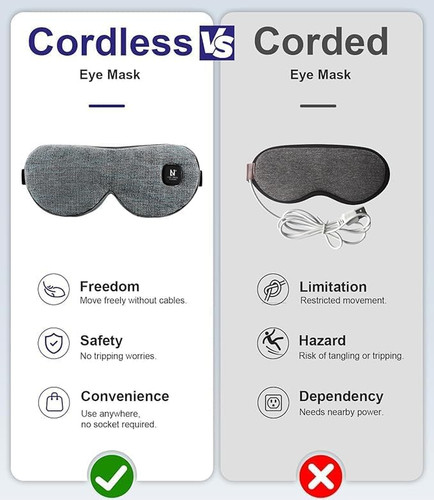 Cordless heated eye mask for - heated,